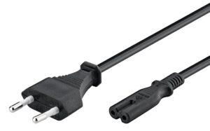 Powertech Καλώδιο Τροφοδοσίας Cab-p021 2pin Copper 1.5m Μαύρο 5τμχ