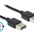 Powertech Καλώδιο USB 2.0 σε USB 2.0 Type A Dual Easy USB 1.5m Black