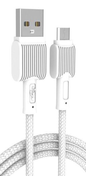 Powertech Καλώδιο USB σε Micro USB eco 12W 2.4A 1m Λευκό