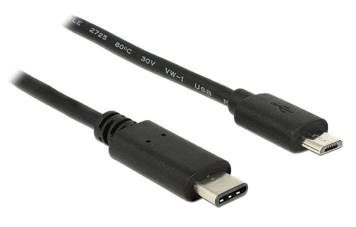 Powertech Καλώδιο USB Type-C σε USB Micro 1m μαύρο