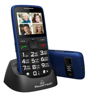 Powertech Κινητό Τηλέφωνο Sentry Eco Dual SIM με μεγάλα πλήκτρα, μπλε