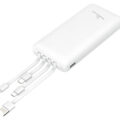 Powertech power bank με καλώδια 10000mAh PD 20W & QC 18W λευκό