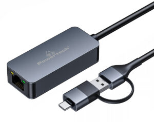 Powertech PTR-0149 USB-C Αντάπτορας Δικτύου για Ενσύρματη σύνδεση Gigabit Ethernet