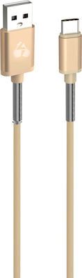 Powertech Regular USB 2.0 Cable USB-C male to USB-A male 1m Gold