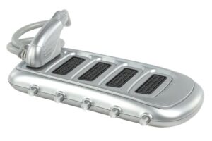 Powertech Scart Πολύπριζο Με Διακόπτη X5 Ασημί