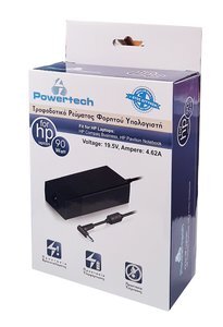 Powertech Τροφοδοτικό HP 19.5V 4.62A 90W 4.5x3.0x12mm Bent