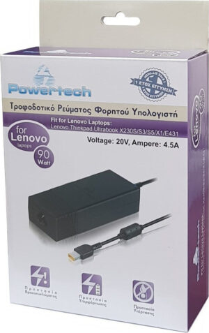 Powertech Τροφοδοτικό για Lenovo Laptop 90 Watt 20v4.5a