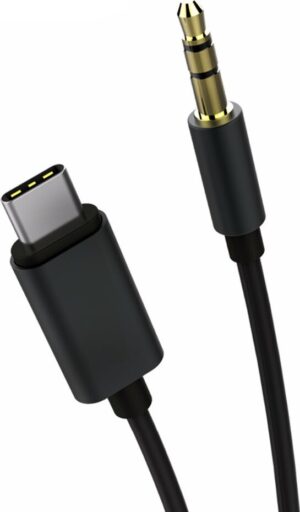 Powertech USB 2.0 Cable USB-C male - 3.5mm Μαύρο 1m