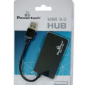 Powertech USB 3.0 Hub 4 Ports DC port μαύρο