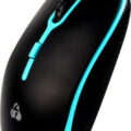 Powertech wired optical mouse 3D Black / Cyan