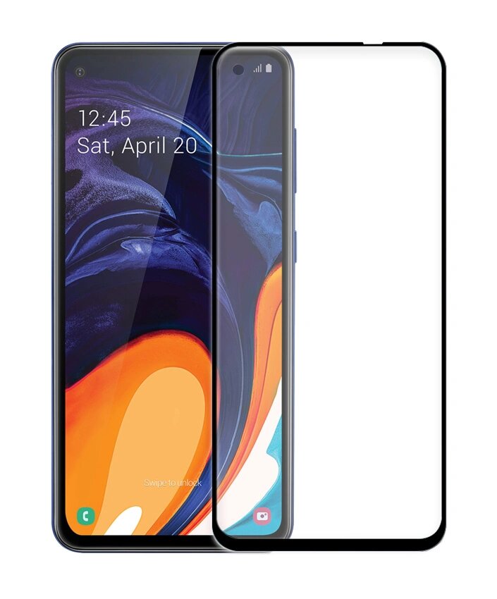 Προστατευτικά Οθόνης Tempered Glass 5D Full Glue, Samsung A60 2019, μαύρο
