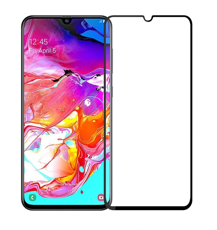Προστατευτικά Οθόνης Tempered Glass 5D, Full Glue, Samsung A70 SM-A705F, μαύρο