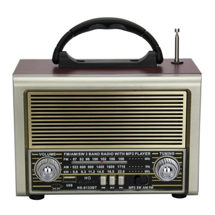 Retro Φορητό Ασύρματο Ραδιόφωνο FM/AM/SW 3-Band με USB Καλώδιο