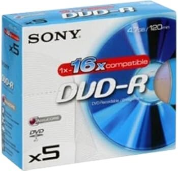 Sony Dvd-R With Slim Case 5color 16x 4.7gb 5Τεμ