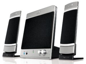 Speakers Genius Flat 2.1 15W Slim Silver & Black