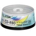 Tdk Cd-R 52x 80min 700mb Cake Box 25 Pack