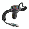 USAMS φορτιστής αυτοκινήτου C37 με καλώδιο USB/USB-C 60W 1.2m μαύρος