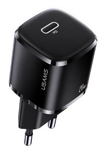 USAMS φορτιστής τοίχου US-CC124 USB Τype-C 20W μαύρος