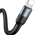 USAMS καλώδιο Braided USB σε Lightning U26 Fast Charging 2A 1m μαύρο