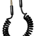 Usams Καλώδιο Jack 3.5Mm Spiral Hi-Fi Stereo 1.2M Μαύρο