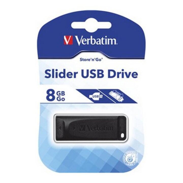 Verbatim Slider USB 2.0 Drive 8GB BLACK Store n Go