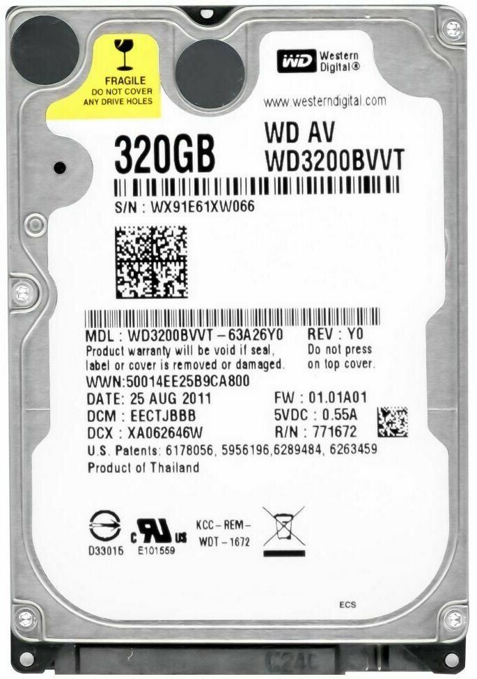 Western Digital AV25 320GB/2.5''/5400 RPM/SATA/32MB CACHE