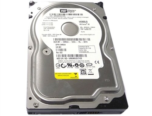 Western Digital Caviar WD800JD 80GB 7200RPM 8MB Cache SATA 3.0Gb/s 3.5"