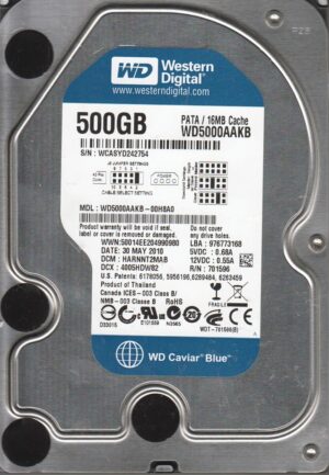 Western Digital HDD CAVIAR BLUE 500GB/8,9MS/3,5''/7200/U100/1