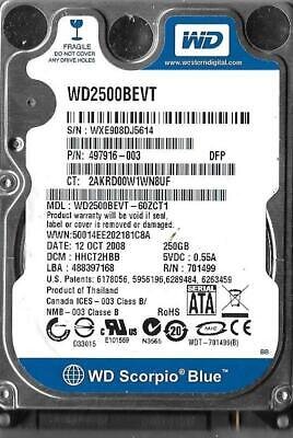 Western Digital Hdd Scorpio Blue 250gb/2.5''/5400rpm/Sataii/8k