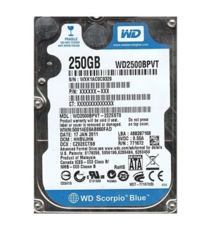 Western Digital Hdd Scorpio Blue 250Gb 2.5'' 5400Rpm Sataii 8Mb Cache