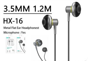 Xipin Metal Flat Ear Ενσύρματα Ακουστικά Ψείρες μαύρο-γκρι