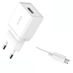 Xipin Σετ Φορτιστής 2.1A Σπιτιού & Καλώδιο 1 Μέτρο Micro USB, Λευκό